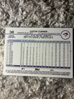 2024 Topps Chrome - Justin Turner #248 Black Raywave Refractor /10 - Image 2