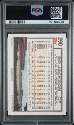 1992 Topps #290 Bo Jackson Gold Winner Redemption Solid 2024 PSA 10 (SEE DESC.) - Image 2