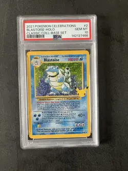 Pokemon TCG Blastoise Holo 2/102 Celebrations 25th Anniversary Edition PSA 10 GM - Image 1