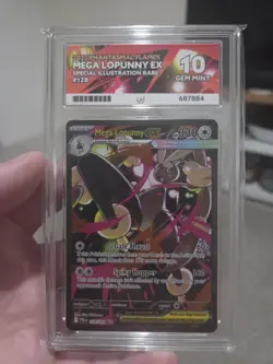 ACE 10 Pokemon TCG Mega Lopunny EX 128/094 Phantasmal Flames (perfect grades) - Image 1