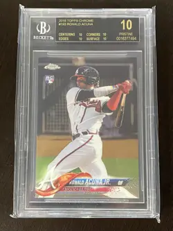 2018 Topps Chrome Ronald Acuna Jr. Rookie RC BGS 10 BLACK LABEL 🔥 Braves - Image 1