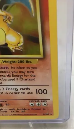 Pokemon TCG Charizard Base Set Holo Rare Card In Protective Holder - 4/102 120HP - Image 5