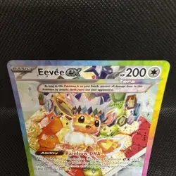 Pokemon TCG Prismatic Evolutions Eevee EX 174 Black Star Promo Card NM Condition - Image 2