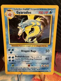 Gyarados 6/102 Holo Base Set WOTC 1999 Pokemon Card LP - Image 1