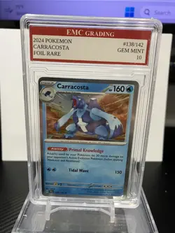 2024 CARRACOSTA HOLO FOIL #138/142 Pokemon RARE Card GRADED 10 MINT - Image 1