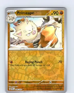 Pokemon TCG Primeape S&V Paldean Fates 046/091 Reverse Holo Uncommon Card NM - Image 1