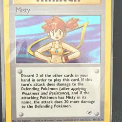 Pokemon TCG Misty Trainer Gym Heroes Holo Rare Card 18/132 Wizards 2000 - Image 3