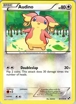 Pokemon TCG Audino Black & White Base Set 87/114 Regular Uncommon Card MP-LP - Image 1