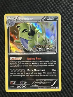 Pokemon Card Tyranitar XY130 Black Star Promo Fates Collide LP - Image 1