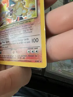 Pokemon Charizard 4/102 Holo Rare Base Set Unlimited 1999 WOTC Vintage TCG Card - Image 5