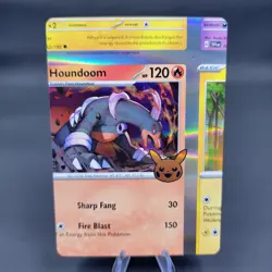 Pokemon TCG NFC Error Miscut Card Houndoom 034/198 Trick Or Trade BOOster... - Image 1
