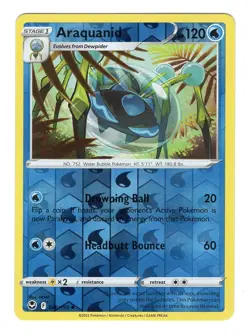 Pokemon TCG Araquanid SWSH Silver Tempest 048/195 Reverse Holo Uncommon Card NM - Image 1