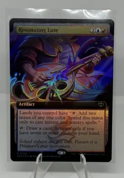 Resonating Lute Extended Art Foil 355 Secrets of Strixhaven Magic the Gathering - Image 1