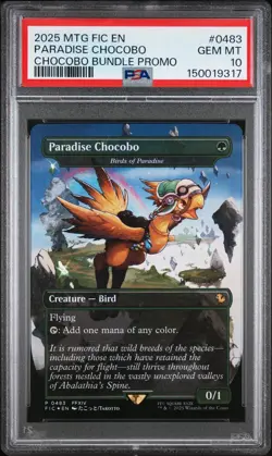 2025 MTG FINAL FANTASY COMMANDER CHOCOBO PROMO PARADISE CHOCOBO PSA 10 - Image 1