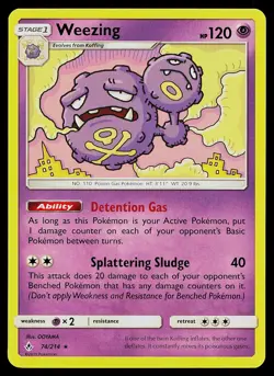Pokemon Card Unbroken Bonds Weezing 74/214 Rare - Image 1