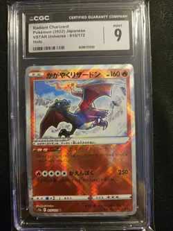 Radiant Charizard Sv: Ruler of the Black Flame 001/038 CGC 9 Pokemon - Image 1