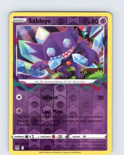 Pokemon TCG Sableye SWSH Lost Origin 070/196 Reverse Holo Rare Card NM - Image 1