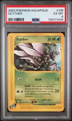 PSA 6 Scyther | 106/147 | 2003 Aquapolis E Reader - Image 1