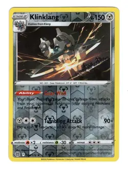 Pokemon TCG Klinklang SWSH Brilliant Stars 104/172 Reverse Holo Rare Card NM-M - Image 1