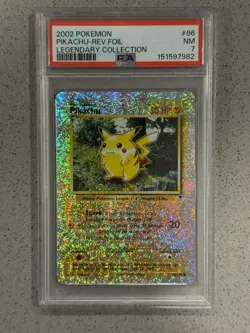 2002 POKEMON LEGENDARY COLLECTION #86/110 PIKACHU REVERSE HOLO PSA 7 - Image 1