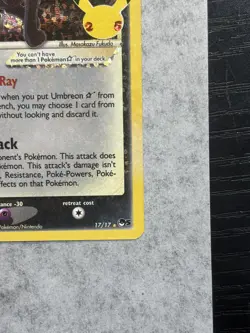 Pokemon TCG Umbreon Gold Star 17/17 Celebrations Classic Collection Holo LP ++ - Image 5
