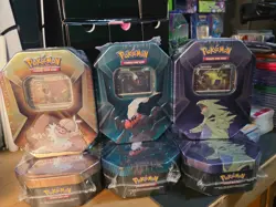 Lot of 3 Triple Whammy Collector Sealed Tin Set Pokemon TCG (6 tins on hand) - Image 1