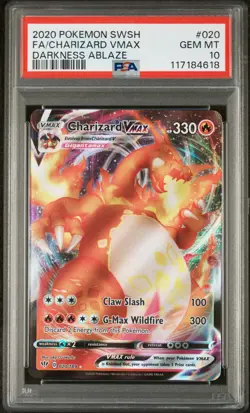 2020 POKEMON SWORD & SHIELD DARKNESS ABLAZE #020 FULL ART/CHARIZARD VMAX PSA 10 - Image 1