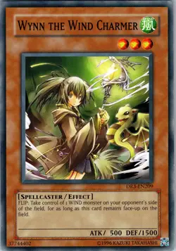 Yu-Gi-Oh TCG Wynn The Wind Charmer DR3-EN209 Unlimited Regular Common Card NM - Image 1