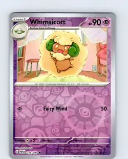 Pokemon TCG Whimsicott S&V Paldean Fates 035/091 Reverse Holo Uncommon Card NM - Image 1