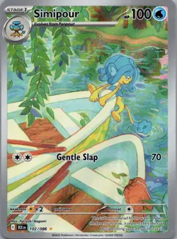 Simipour 102/086 SV: Black Bolt Pokemon TCG Illustration Rare NM - Image 1