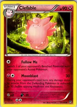 Pokemon TCG Clefable XY Furious Fists 71/111 Regular Uncommon Card NM - Image 1
