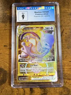 Mewtwo VStar CGC 9.0 86/78 FULL ART Pokemon Go Secret Gold M/NM 2022 - Image 1