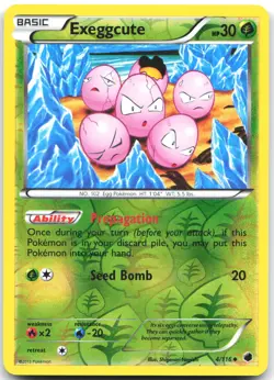 Exeggcute 4/116 Uncommon Plasma Freeze Pokemon Reverse Holo Moderately Played - Image 1