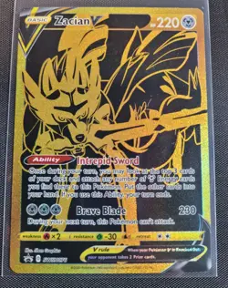 Zacian V Gold Pokemon Sword and Shield Black Star Promo SWSH076 - Image 1