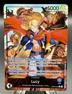 One Piece TCG OP15-002 Lucy Alt Art Leader Adventure on KAMI's Island English - Image 1