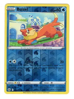 Pokemon TCG Buizel SWSH Brilliant Stars 038/172 Reverse Holo Common Card NM-M - Image 1