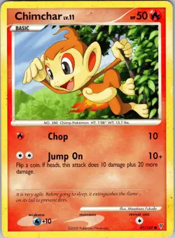 Pokemon Chimchar LV.11 Platinum Supreme Victors 97/147 Regular Common Card MP - Image 1