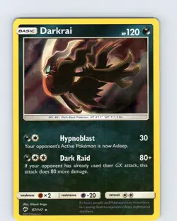 Pokemon TCG Darkrai S&M Burning Shadows 87/147 Holo Rare Card LP-NM - Image 1