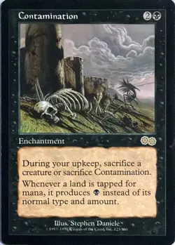 Contamination 123 Rare Urza's Saga Magic: The Gathering NM/M - Image 1