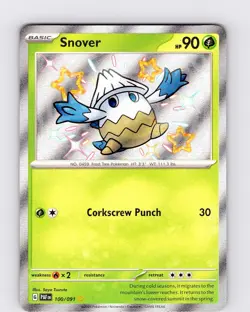 Pokemon TCG Snover S&V Paldean Fates 100/091 Shiny Holo Rare Card NM - Image 1