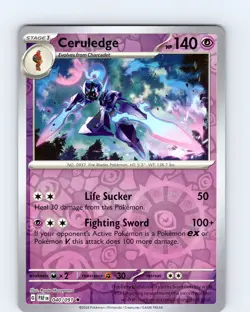 Pokemon TCG Ceruledge S&V Paldean Fates 040/091 Reverse Holo Rare Card NM - Image 1