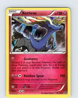 Pokemon TCG Xerneas XY Steam Siege 81/114 Holo Rare Card Played MP - Image 1