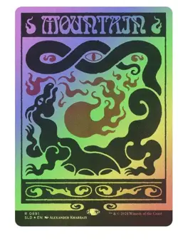 Mountain 0891 Secret Lair x Prints Charming Rainbow Foil MTG NM - Image 1