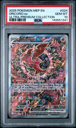 2025 POKEMON MEP EN-ME BLACK STAR PROMO #024 ORICORIO EX PSA 10 - Image 1