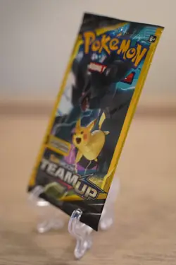 7.77g Pokemon TCG Team Up Mini Booster Pack 3 Card Reshiram Pikachu Art Sealed - Image 4