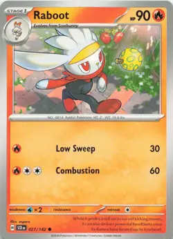 Raboot 27/142 Common Stellar Crown Pokemon Near Mint - Image 1