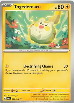 Togedemaru 54/142 Uncommon Stellar Crown Pokemon Near Mint - Image 1