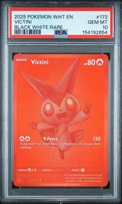 VICTINI White Flare Black White Rare #172 PSA 10 Pokemon [Nostalgium] - Image 1