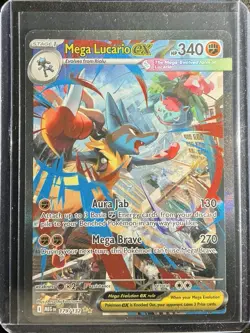 Pokemon Mega Lucario EX Full Art SIR 179/132: Mega Evolution Holo - Image 1