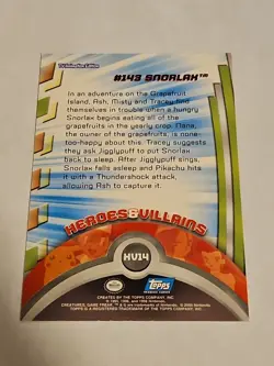 Pokemon Topps Heroes & Villains Blue Label HV14 #143 Snorlax LP - Image 2